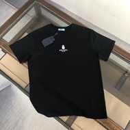 2026 T-Shirt Bercetak Uniseks PRADA Baharu, T-Shirt Longgar, T-Shirt Sukan, T-Shirt Mewah, Gaya Jepu