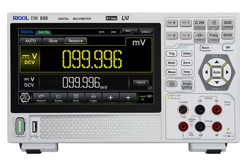 DM858/DM858E 5.5-bit resolution 125rdgs / 80rdgs 0.03%/0.06% DCV accuracy storage of 500,000