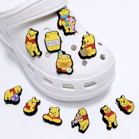 Disney Cartoon 20pcs Winnie The Pooh Hot Toys Shoe Charms Shoes Decoration Accessories Classic Clog 