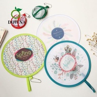 DOWNA Cartoon Small Fan, Mini PET Pocket Fan,  Foldable Gift Pocket Cloth Fan
