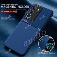 Realme P3 Lite 4G 2025 Case Magnetic Holder Leather Armor Shockproof Phone Cases For realme P3 Lite 