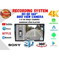 ANDROID CAR PLAYER WITH 2D &amp; 3D 360 BIRD VIEW CAMERA WITH 4 SONY 4K CAMERA RECORDING SYSTEM