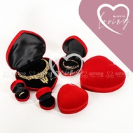 Bekas Cincin Baldu Red Velvet Ring Box Bekas Rantai Wedding Engagement Box Nikah Tunang Dulang Hanta