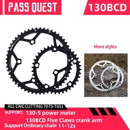 130 bcd chainring 5 holes 2X Sprocket HOLLOW Round Road Bike Foldable Bicycle 11/12 speed Gravel bike 53T 54T 56T