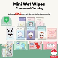 [🇸🇬SG Seller] Mini Portable Baby Wet Wipes, Soft Wet Tissue for Hand, Mouth, Body, Outdoor &amp; Travel Using