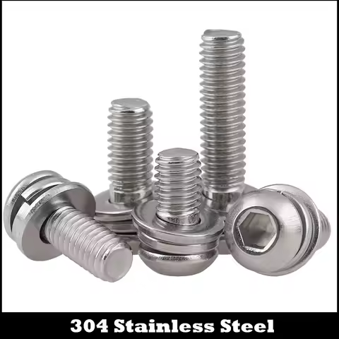 M5 M5*20 M5x20 M5*25 M5x25 M5*30 M5x30 304 Stainless Steel Plain Spring Washer Hex Hexagon Socket Pa