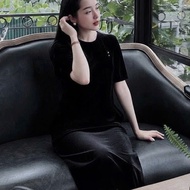 Straight velvet dress with free stone tag 40-110kg, beautiful soft big size velvet dress