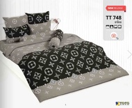 ที่นอนปิคนิคโตโต้ รหัสสินค้า TT748CC ชาโคล ลายหลุยส์ สีเทาดำ TOTO GOOD PICNIC TOTO ขนาด 3.5 ฟุต และ 
