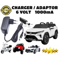 New POWER Adapter 6volt 1000ma Kids Toy Car CHARGER 6V 1AH PMB Vantelo VESPA YOTTA PCX