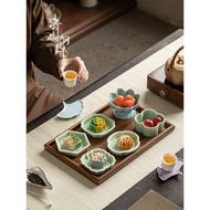 Qingshan Hutong Ceramic Exquisite Refreshment Plate Chinese Retro Small Size Snack Plate Pastry Plat