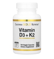 พร้อมส่ง California Gold Nutrition D3+K2 60/180 Veggies Capsules