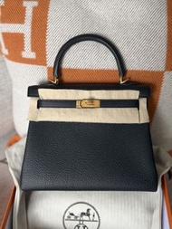 Hermes Kelly 25 黑磨砂金扣 Togo k