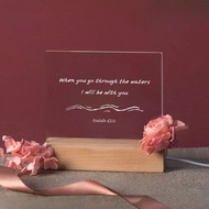 你從水中經過 以賽亞書43:2 恩典之光 聖經經文LED燈 經文禮物