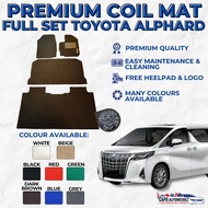 TOYOTA ALPHARD / VELLFIRE Premium Customized Single Color Coil Car Mat Set | Car Floor Mats / Carpet