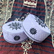WHITE MUHAMMADIYAH ASSAGOFAH PECI, Muhammadiyah logo clog cap, adult cap, white cap, Malaysian cap, 
