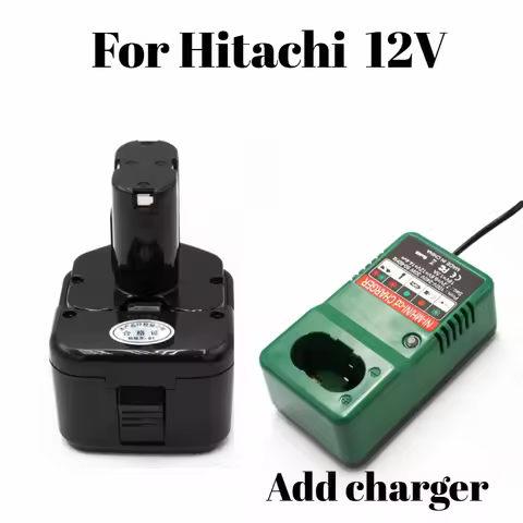 Replacement Battery and Charger for Hitachi 12V Ni-MH Power Drill 2.0Ah/3.0Ah/3.5Ah Impact Drill Bat