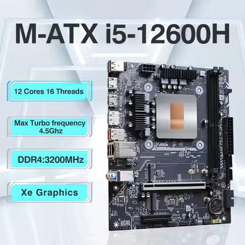 ERYING Motherboard CPU RAM COMBO Kit i5 12600H 12C16T DDR4 RAM NVME M.2 LGA1151 Office DIY base plat