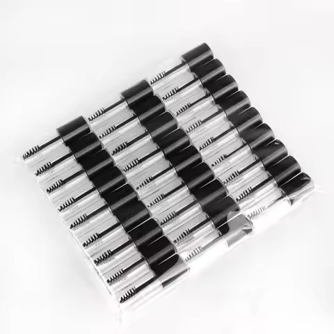 27 pcs Empty Plastic Round Black mini 3ml Mascara Tube Bottles With Wand For Caster oil Wholesale in