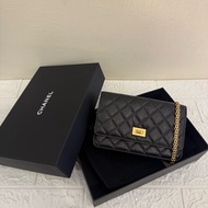 chanel黑色金logo 2.55woc