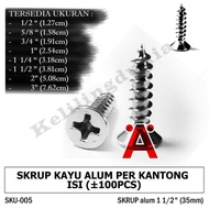 6x1 1/2" Screws (100 pcs) Aluminum Plywood Hinge Board Trapes Cupboard