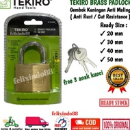 rus46 TEKIRO GEMBOK KUNINGAN BRASS PADLOCK 20MM 30MM 40MM 50MM