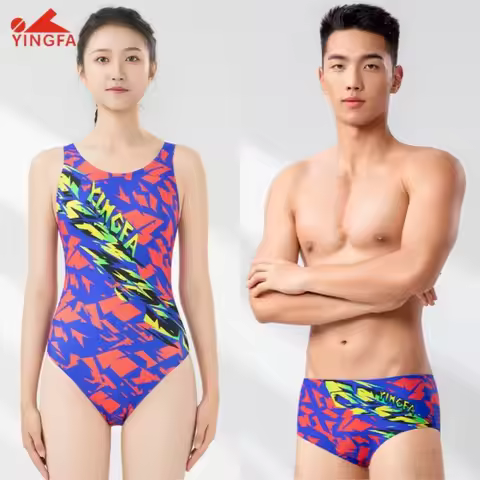 YINGFA Couple's Racing Swimsuits Chlorine Resistance & Quick-Dry Competition Swimwear For Couples & 