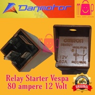 Vespa LX 2V 3V Starter Relay, Vespa S 2V 3V, Primavera 3V, Sprint 3V, Vespa GTS 3V size 80 ampere