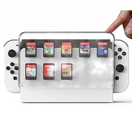 for Nintendo Switch OLED Charger Dock Cover Case With 10PCS Game Card Storage Dustproof PC Hard Shell for Nintendo Switch Game Case