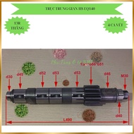 Trục trung gian hộp số 4.5 tấn mã hộp số EQ140. 13 răng thẳng dài L395 4 ca vét