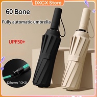 Automatic Umbrella 60 Ribs UPF50+ Windproof Folding Umbrella Windproof Anti UV Resistant Payung 加固60