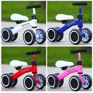 Baby walker/4-wheeled balance bike with metal frame helps children increase movement