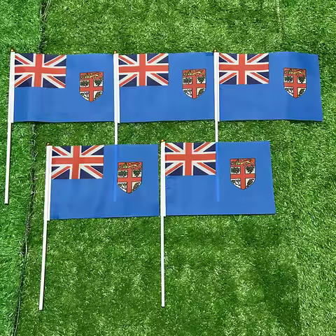 SKY FLAG Fiji hand Flag 21*14cm Fiji Hand Waving Flags With plastic pole For Sports Activity Home De