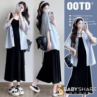 Short Sleeve Shirt/Black Vest Dress Maternity Wear BabyShare Fashion [ONIS011D4R]