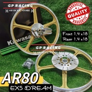 Sport rim AR80 PNP EX5 dream with Bearing, hub brake Chrome, Hub Rubber "GP RACING"