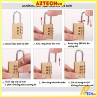 Mini 3-digit Copper Lock - Suitcase lock, 3-digit cabinet lock