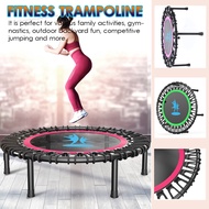 40"" Foldable Exercise Fitness Trampoline Rebounder For Adults Kids Home Gym Indoor Cardio Jump Workout Stability Traini