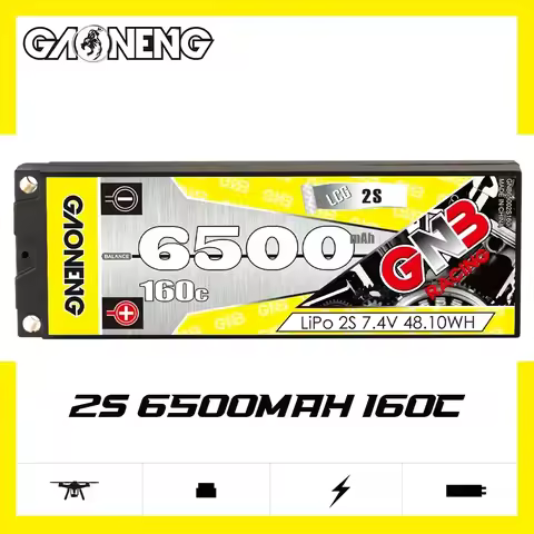 GAONENG GNB 6500mAh 2S 7.4V 160C Hardcase LCG LiPo Battery With T XT60 EC5 For 1/10 1/8 scale RC Tou