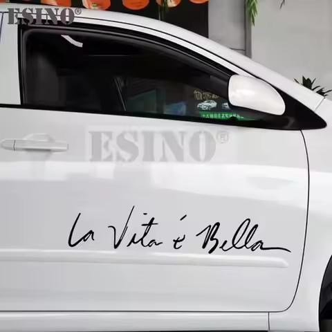 Car Styling Car Sticker Life Is So Beautiful Italian La Vita E Bella PVC 3D Carving Waterproof Vinyl
