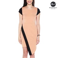 Boardwalk Sentielle Ladies Beige Dress In Color Blocking Design Casual Dress Woman Cotton Mini Dress