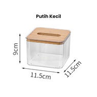 Inaso Kotak Tissue Kayu Transparan Toilet | Tempat Tisu Kamar Mandi | Tempat Tisue Dapur | Organizer