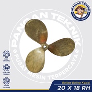Kipas Propeller Kapal 3 Daun 20 x 18 RH | Baling baling perahu