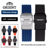 20mm 22mm Rubber Strap for Orient Double Lion Sports Safety Buckle Watch Band Waterproof Silicone Wa