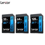 Original Lexar 800x 120MB/s SD Card 32/64/128/256GB Professinal flash Card SDHC/SDXC U1U3 Class10 Memory Card For DSLR HD video