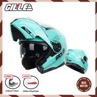 GILLE Helmets SH-526 SP-GXR PLAIN Motorcycle Modular Helmet Full Face Dual Visor Free Keychain