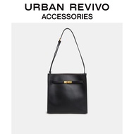 URBAN REVIVO อุปกรณ์เสริมสำหรับสุภาพสตรีใหม่กระเป๋าสะพายความจุขนาดใหญ่ AA36TG3N2000 Black