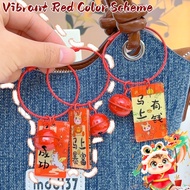 [ Happy New Year ]1-3PCS 2026 Horse Year Word Plate Keychains - Backpack Hanging Ornament - Text Ble