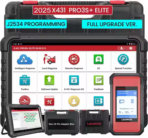 2025 LAUNCH X431 PRO3S+ Elite Bidirectional Scan Tool with J2534,HD Trucks Scan, OEM Topology Map, 5