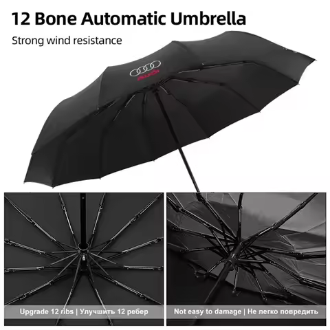 Car Logo Automatic Folding Windproof Sunshade Umbrella For Audis Sline TT A1 A2 A3 A4 A5 A6 A7 A8 8P
