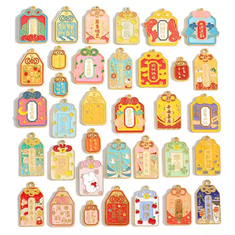 5pcs Enamel Alloy Charm Pendants for DIY Jewelry Making Necklace & Bracelet Accessories for Handmade