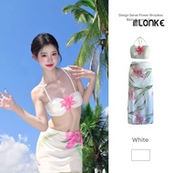 NLONKE - Strapless Bikini Design Floral Pattern Summer Sexy Beach Vacation Sexy Girl Swimsuit Bikini
